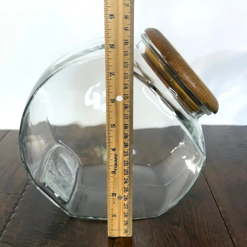 Vintage Heartland International Glass Canister with Wooden Lid